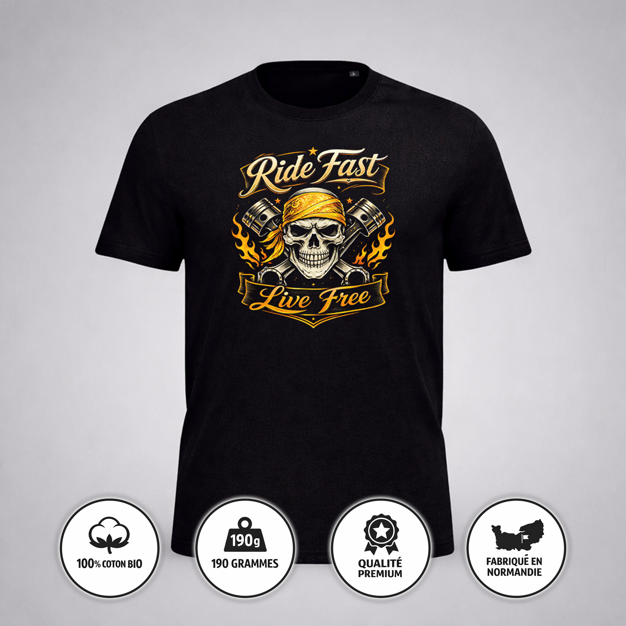T-Shirt Pirate Ride Fast Live Free